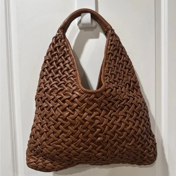 Anthropologie Brown Woven Tote Bag - Picture 1 of 10